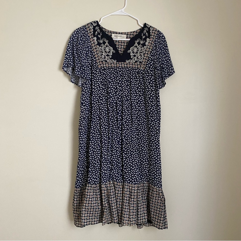 Blue embroidered dress